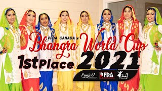 Bhangra world cup 2021 First Place  Punjabi Folk Dance Academy Edmonton  Girls Bhangra 2021 [upl. by Nodab]