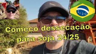 Começo da dessecação para a soja 2425 no norte do Paraná  mesmos com condições ruins de aplicação [upl. by Calica124]