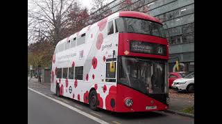 New Routemaster Go Ahead London Poppy Livery LT863 LTZ1863 on Route 21 at Holloway Nags Head Stand [upl. by Lynnet517]