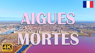 AiguesMortes 4k walking tour Pink salt ponds Ramparts La Cure Gourmande France [upl. by Enimrej]