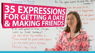 Learn 35 English phrases for making friends amp asking someone out on a date 💃🕺💕💋 [upl. by Nylanej]