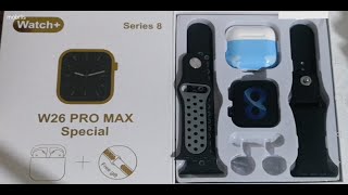 Smart watch W26 PRO Max ساعة ذكية مع كتمان بلوتوث [upl. by Eelydnarb]