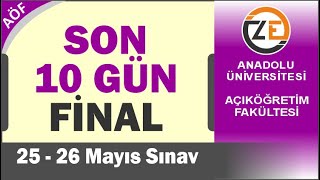 AÖF Final Sınavına Son 10 Gün Nasıl Çalışmalı Geçme Taktikleri [upl. by Ibbison]