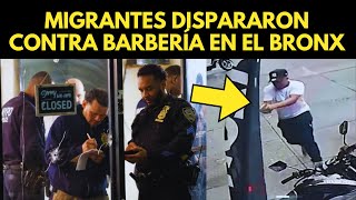 MIGRANTES EN MOTO LINEAL DISPARARON CONTRA BARBERÍA EN EL BRONX [upl. by Sabu]