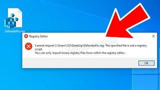 How to Fix Cannot Import the Specified File is not a Registry Script [upl. by Eelak]