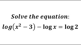 How to Solve logarithmic equation Ex1 [upl. by Ocsic12]