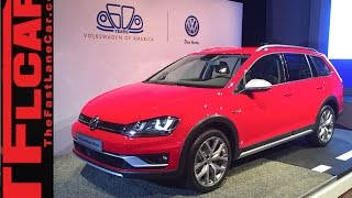 2017 VW Golf SportWagen Alltrack 2015 New York Auto Show One Take [upl. by Mariken]