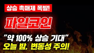 상승 촉매제 폭발 파일코인 quot약 100 상승 기대quot 오늘 밤 변동성 주의 파일코인시세 파일코인가격 [upl. by Ylloh]