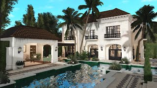 Building a Realistic Mediterranean Mansion in Bloxburg My Best Build Yet [upl. by Luann]