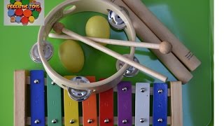 Instrumentos musicales para niños y sus sonidos Set de percusión 2 El xilófono [upl. by Zink203]