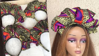 TRENDING RUFFLESSCRUNCHIES HEADBAND WITH ANKARA FABRICDIY STATEMENT HEADPIECE [upl. by Allissa]