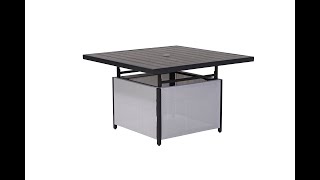 1448680  Style Selections Easton Park Steel Conversation Table with Adjustable Height [upl. by Jarrett124]