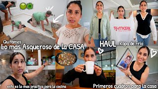 QUITAMOS LA ALFOMBRA demasiado asquerosa🤢 Haul de TJmax Ropa de Frio🧥Poniendo retratos🖼️ Desayuno☕️ [upl. by Obola]