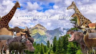 Artiodatcyla Size ComparisonCamelidsGiraffidaeCervidaeSuidaeBovidaeHippopotamidae [upl. by Johanan84]