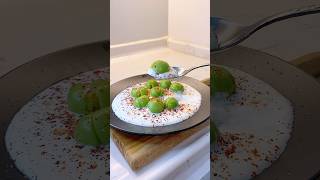 Yoğurtlu ekşi erik mezesi💚🍏 Sour plum appetizer with yoghurt [upl. by Ruff]