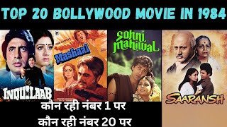 Top 20 Bollywood Movies in 1984  All Bollywood Movies List In 80s [upl. by Hgiellek]