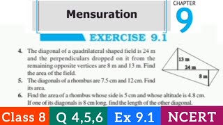 quotClass 8 Maths  Q 456 Ex 91  Chapter 9 Mensurationquot [upl. by Dee Dee]