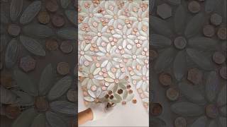 Glass Mosaic Tile Flower Pattern  Elegant Floor Design [upl. by Gersham]