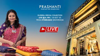 Prashanti Sarees  Live from Hyderabad  Store silk saree collection [upl. by Florencia]