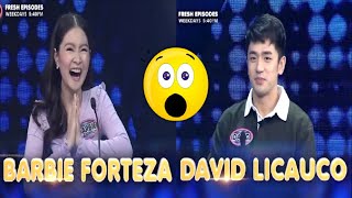 BARBIE FORTEZA AND DAVID LICAUCO BARDA MAGLALABAN SA FAMILY FEUD SA MONDAY NA [upl. by Leclair]