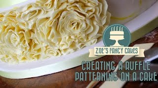 Creating a ruffle patterning on a cake How To Cake Tutorial [upl. by Aihtnys552]