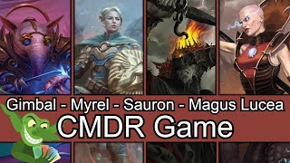 Gimbal vs Myrel vs Sauron vs Magus Lucea Kane EDH  CMDR game play [upl. by Yared312]