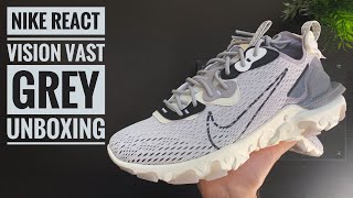 Nike React Vision Vast Grey  Unboxing  4K  Sneaker Therapy [upl. by Missak]