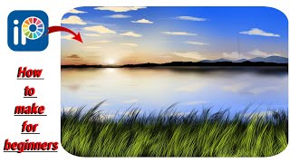 Ibis paint x tutorial for beginners ibis paint x🖌️ painting sunset🌆 evening digital art🎨🎨🎨 [upl. by Longerich]