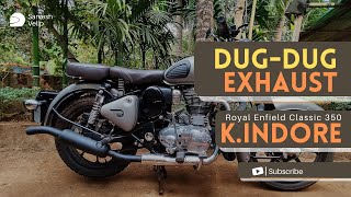 KINDORE UpsweptAngular Silencer For Royal Enfield Classic 350 Bs6Stock Exhaust change [upl. by Ivie320]