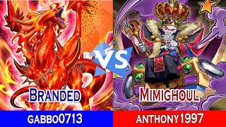 Branded Vs Mimighoul  gabbo0713 Vs anthony1997  High Rated  Dueling Book [upl. by Raval]