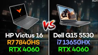 HP Victus 16 R7 7840HS RTX 4060 vs Dell G15 5530 i7 13650HX RTX 4060 FPSSıcaklıkWatt Kıyaslaması [upl. by Lesh]