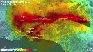 Southern California Earthquake Simulation 2016  78m [upl. by Earle]