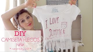 TUTORIAL DIY Camiseta de Flecos para niña muy fácil [upl. by Batsheva]