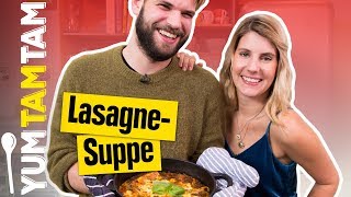 LASAGNE als SUPPE  LasagneSuppe mit Mozzarella amp Spinat  yumtamtam [upl. by Dulla]