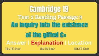 An inquiry in to the existence of the gifted child Reading Answer I Explanation I Location Cam 19 [upl. by Akemot]