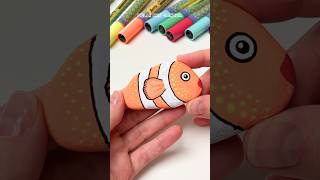 Rock Painting Tutorial for Beginners 🐠 shorts [upl. by Limay]