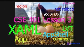 CSE 401 Lesson 3  XAML App region hot reload comment LVT AppShell VS 2022 [upl. by Isiah778]