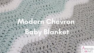 Modern Chevron Baby Blanket  Easy Ripple Blanket  Easy Crochet Blanket Tutorial [upl. by Yahsan]