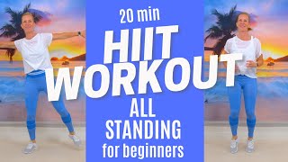 20 Minute Fat Burning HIIT Workout at Home  NO EQUIPMENT NO FLOOR [upl. by Yrrehs12]