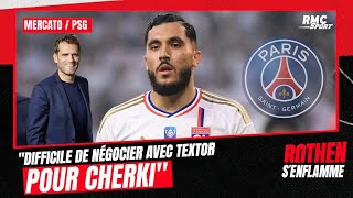 Mercato  PSG  “Difficile de négocier avec Textor pour Cherki” explique Rothen [upl. by Hardman]