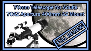 OYS Telescope 70AZ 70mm Aperture 400mm AZ Mount 20x 44x Phone Mount Full Review and Instructions [upl. by Eyr868]