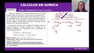 Exercício 034  A hidrazina substância com fórmula molecular N2H4 é um líquido bastante r [upl. by Attenna]