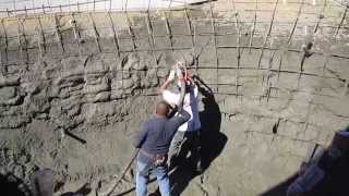 Koi pond construction part 4  shotcrete [upl. by Eiznik]