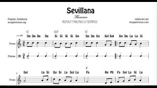 Sevillanas Partitura con Notas y Acordes y Acompañamientos de Palmadas [upl. by Eeruhs542]