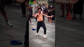 Surprise Chris Brown busking performance streetdance streetperformance [upl. by Eaj]