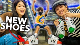 GIVING Away New SHOES To Strangers Maagang Pamasko  Ranz and Niana [upl. by Ardnalac]