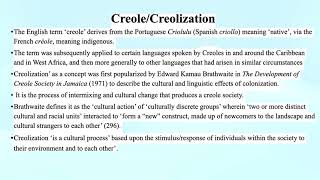 CreoleCreolization Postcolonial Studies [upl. by Onaivatco]