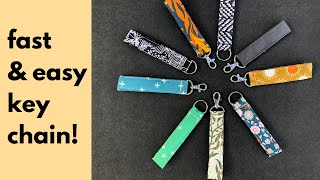 How to Sew an Easy Wrist Keychain amp Fabric Key Fob in 20 minutes [upl. by Fanchan]