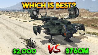 GTA 5  CHEAP VS EXPENSIVE MILITARY HELICOPTER [upl. by Airitac]