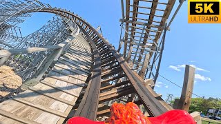 Hades 360 POV 5K Extreme INVERTING WOODEN COASTER Mt Olympus Wisconsin Dells WI [upl. by Noxin]